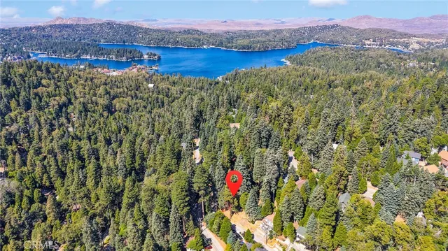 a view of a and mountain