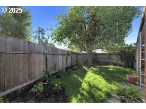 157 North 12th Street, Unit 3 Springfield, OR 97477 - Photo 5 of 28 a view of backyard with wooden fence and trees