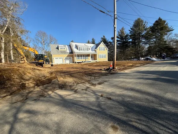 a front view of residential houses