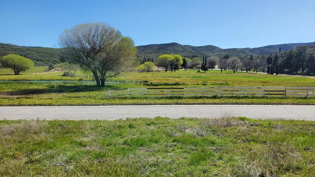 a view of a yard with an outdoor space