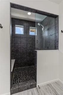 a bathroom with a shower