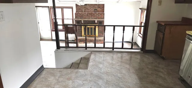 an empty room with windows