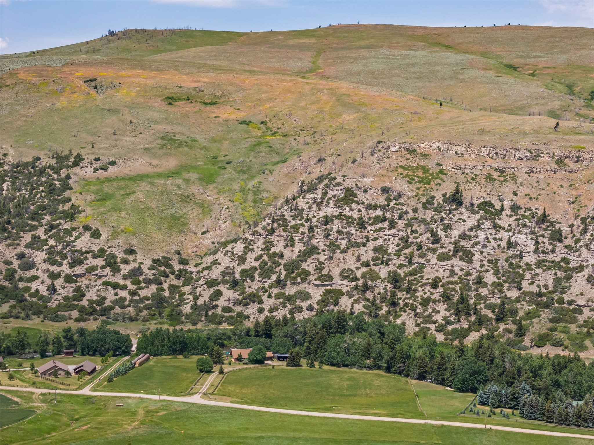 380 West Boulder Road McLeod, MT 59052 - Photo 74 of 77 Aerial view of property's location with a mountain backdrop