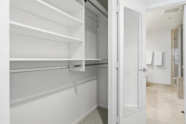 a close view of closet