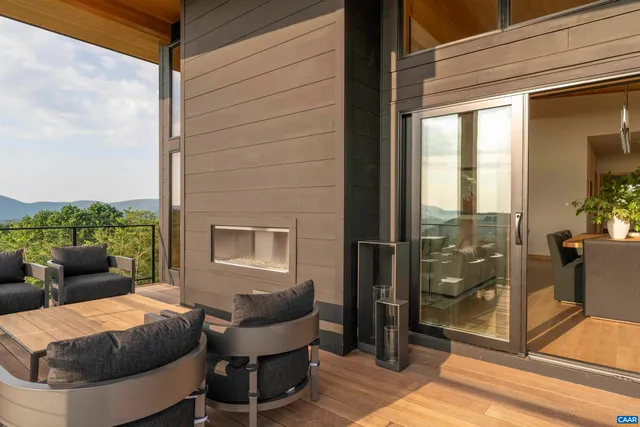 a outdoor living space with furniture