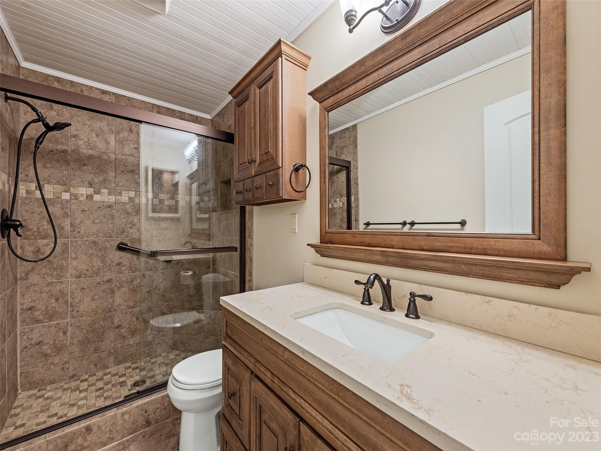 434 Red Bank Road Waynesville, NC 28786 - Photo 24 of 30 a bathroom with a sink a toilet and shower