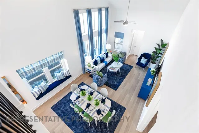 view of a living room with furniture and a rug