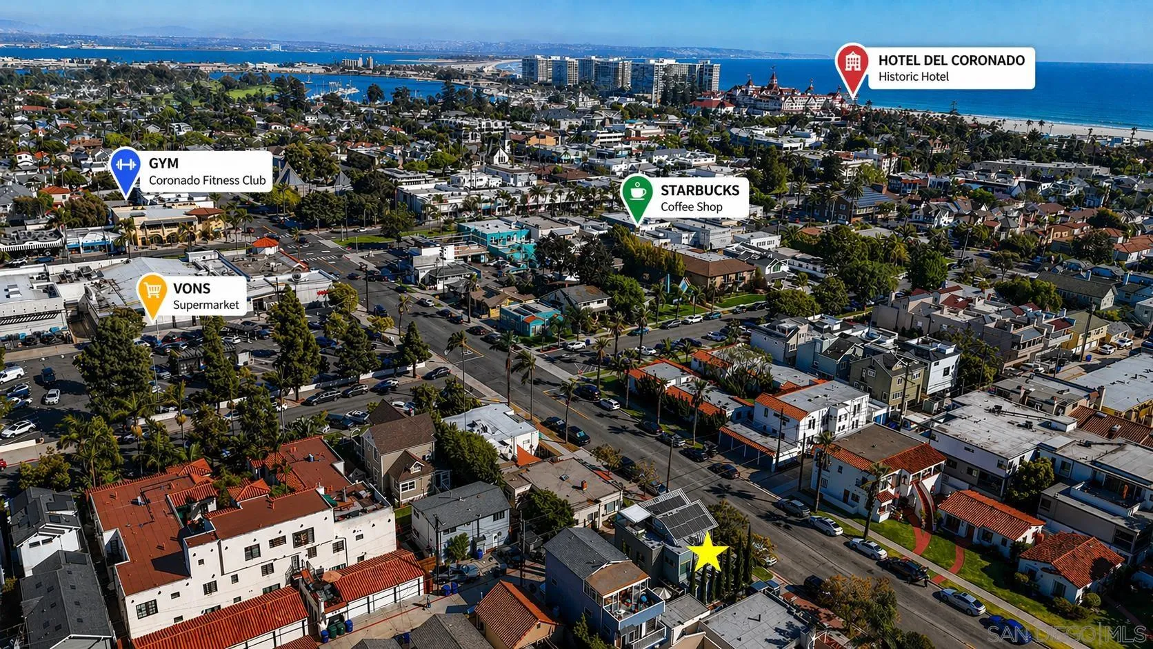 911 9th Street Coronado, CA 92118 - Photo 2 of 45 an aerial view of city