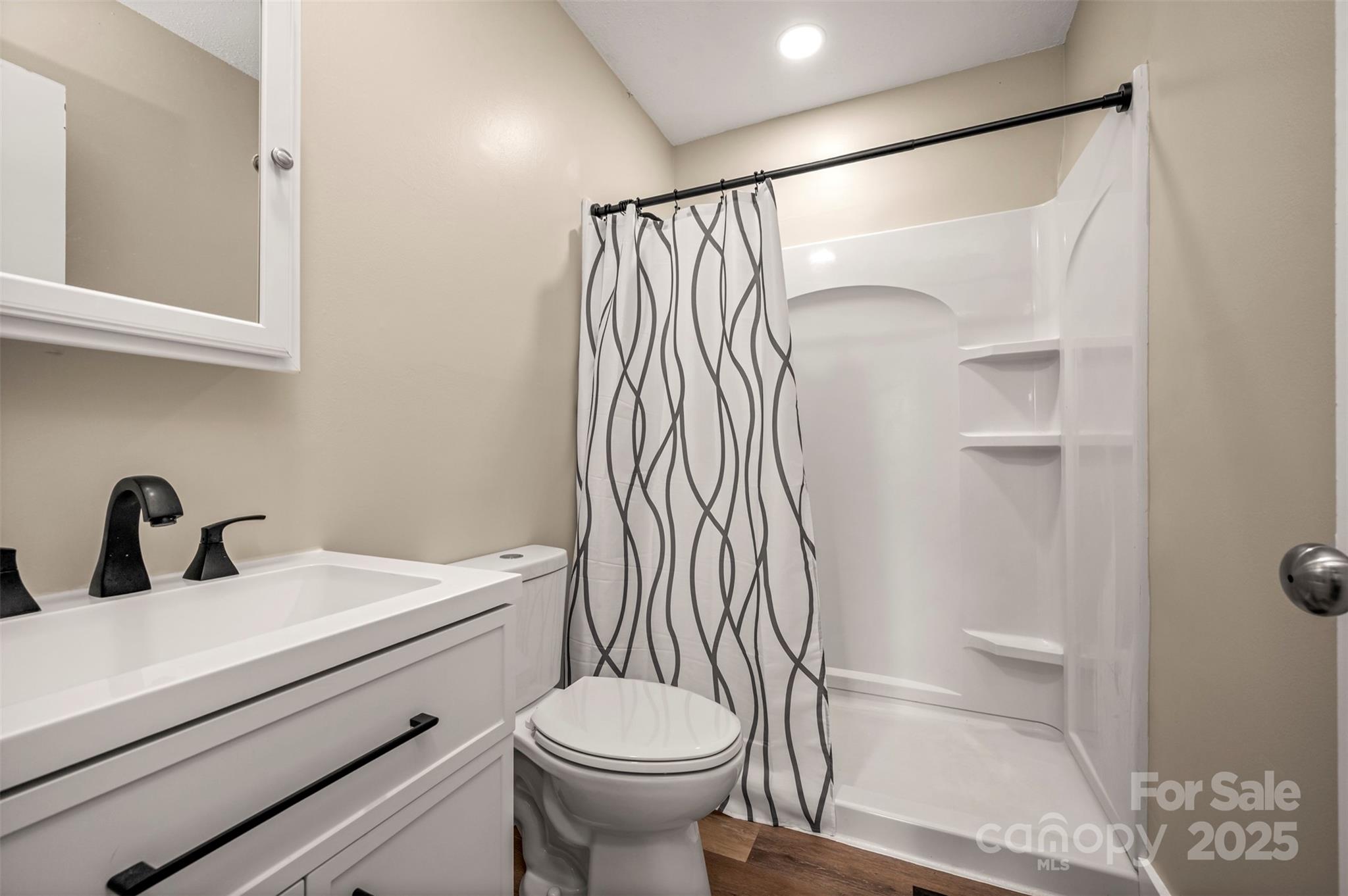 569 Lanning Road Hendersonville, NC 28792 - Photo 23 of 32 a bathroom with a sink a toilet and shower