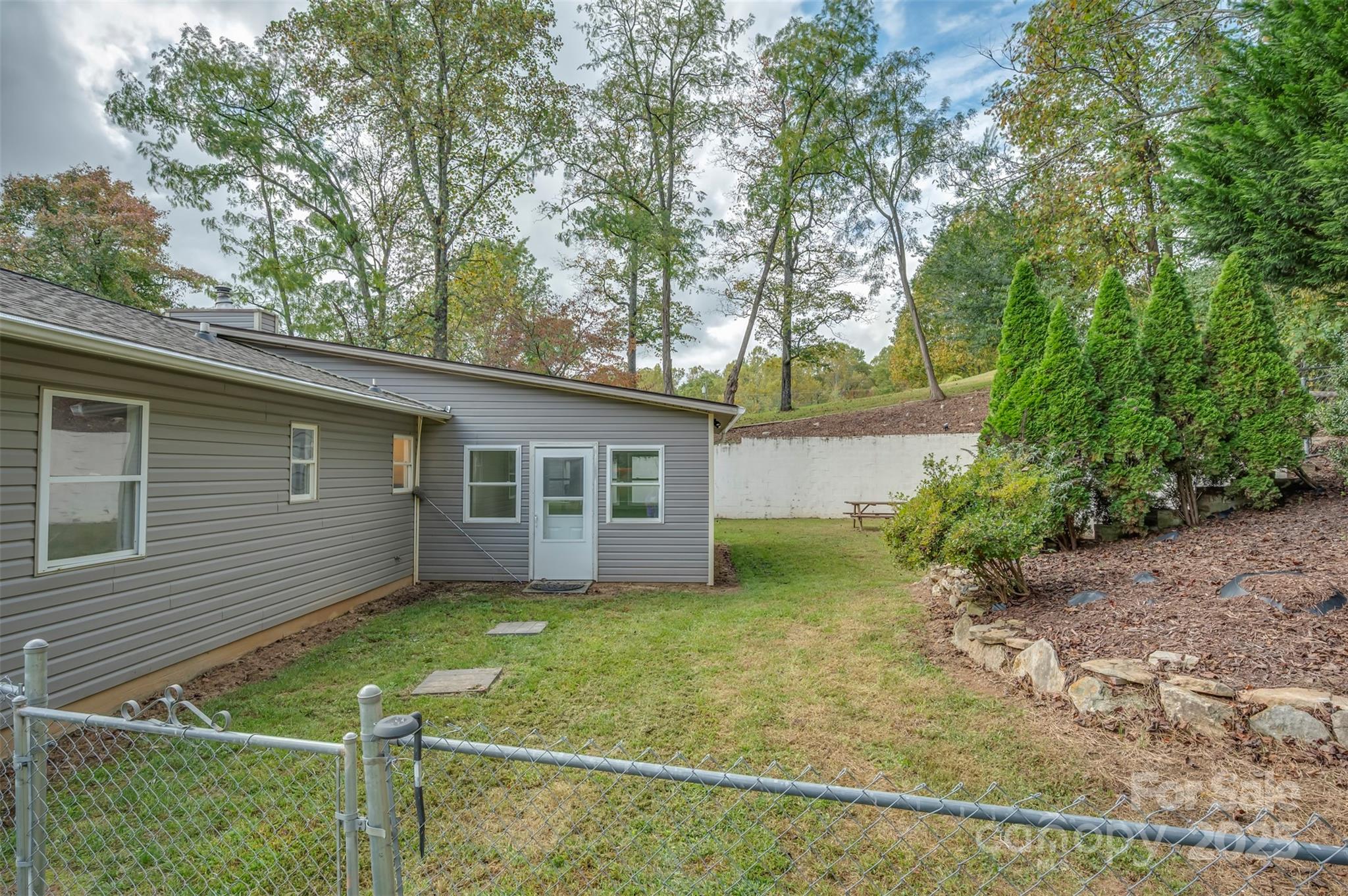 569 Lanning Road Hendersonville, NC 28792 - Photo 29 of 32 a view of a backyard with large trees