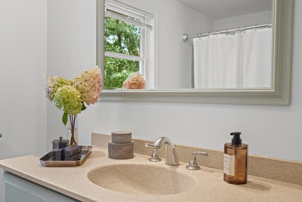 50 Middle Road Amesbury, MA 01913 - Photo 20 of 30 a bathroom with a sink a mirror and a potted plant