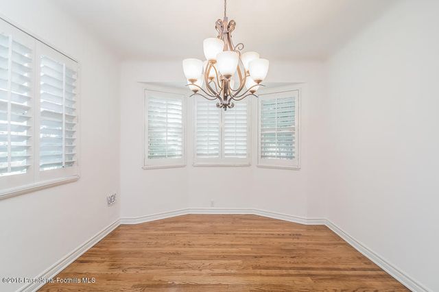 a view of a chandelier in a room