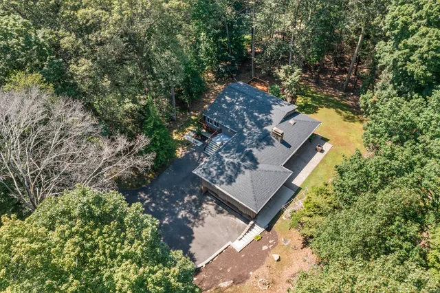 a view of a tree with a yard