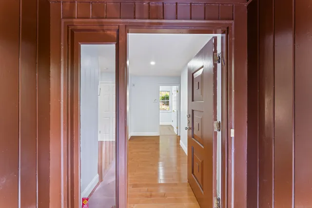 a view of a hallway with a elevator