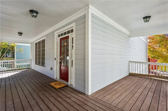 a view of a house with wooden floor