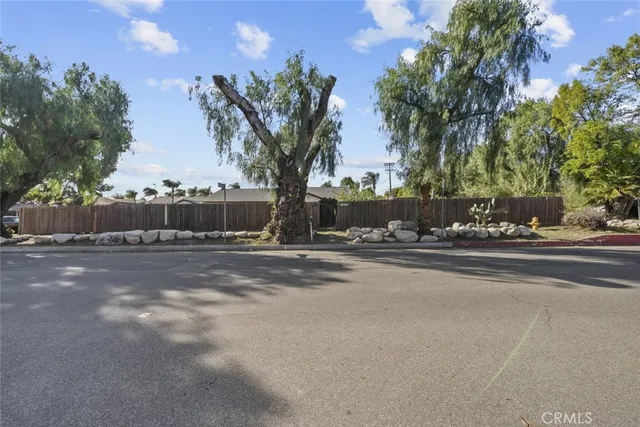 a view of street with houses