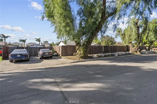 a car parked on the side of a street