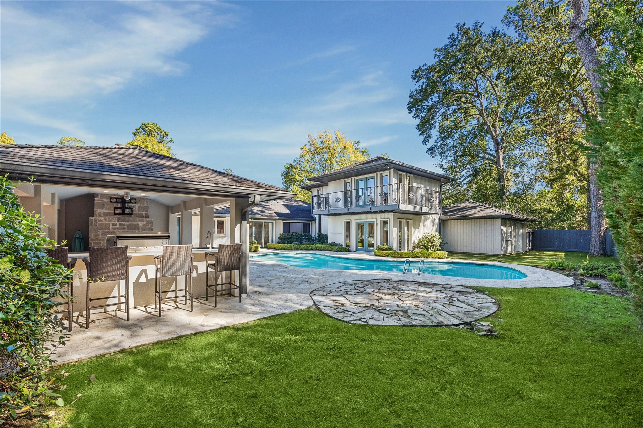 547 3 Corners Drive Hunters Creek Village, TX 77024 - Photo 14 of 17 a view of a house with a yard