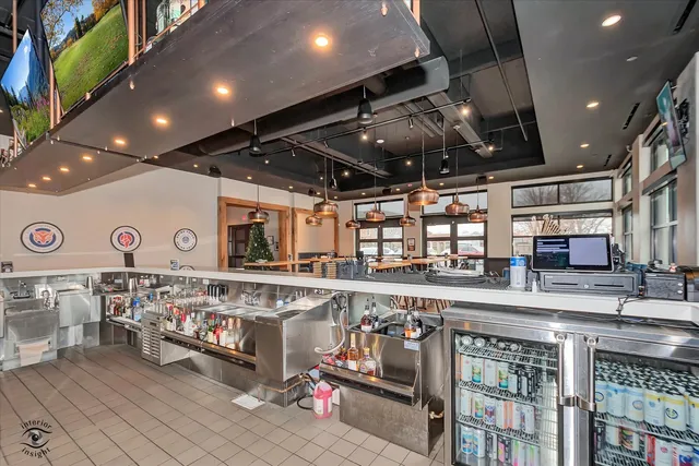 a kitchen with lots of counter top space