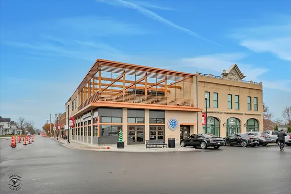 a front view of a building