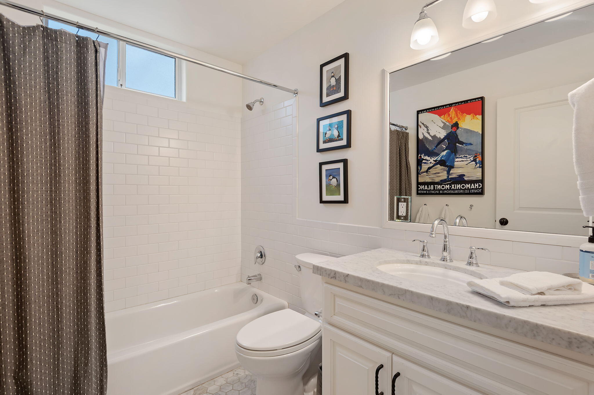 3020 Puesta Del Sol Santa Barbara, CA 93105 - Photo 21 of 33 a bathroom with a granite countertop sink a toilet and shower