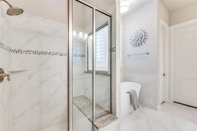 a bathroom with a shower