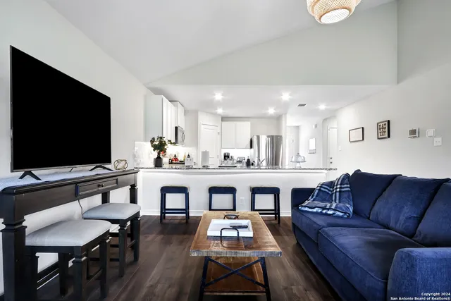 a living room with furniture