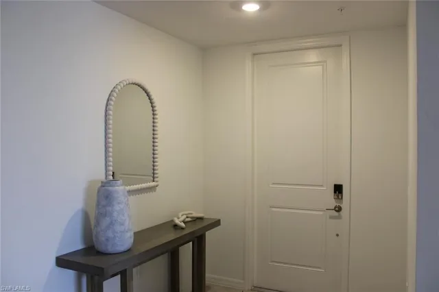 a room with a table and a chair