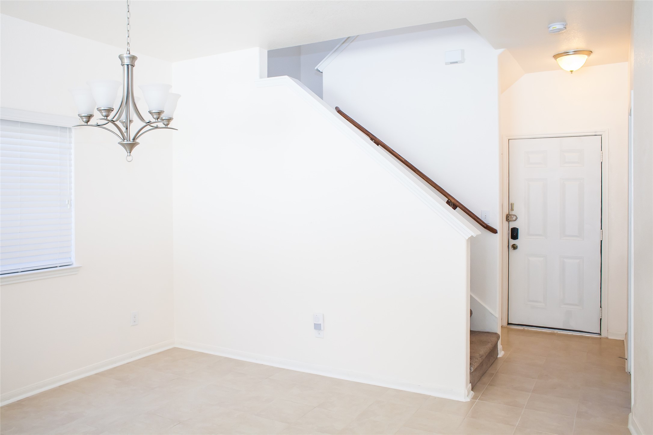 a view of a room with rack on the wall