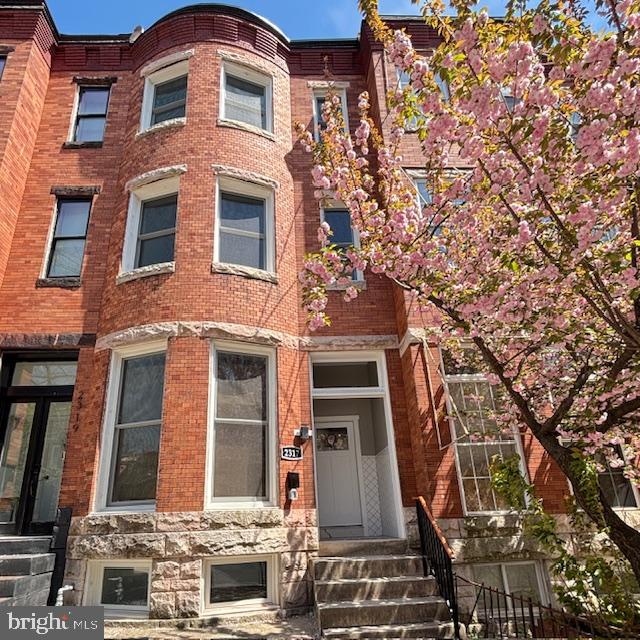 a front view of a building