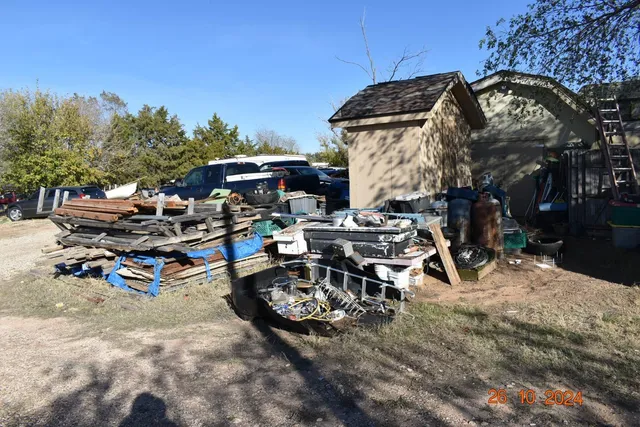 a view of a car in the road