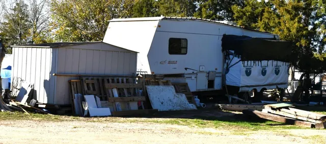 a view of building with outdoor seating