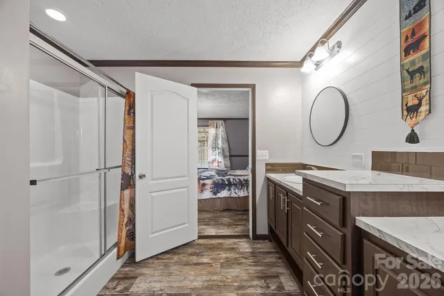 a view of a backyard with sitting area