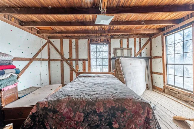 a bed room with a bed