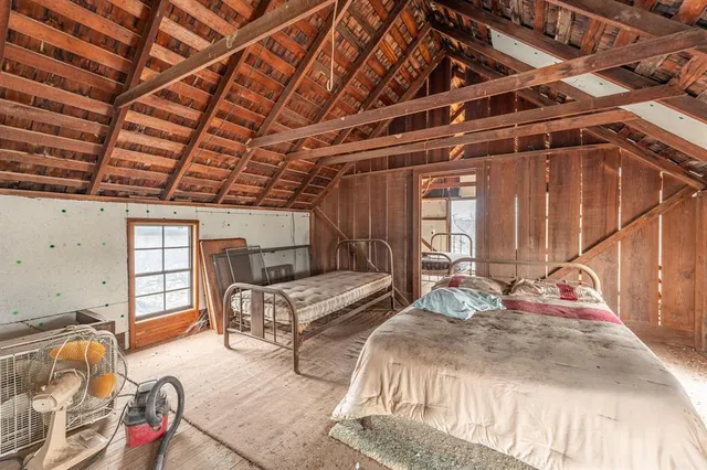 a view of a terrace with a mountain