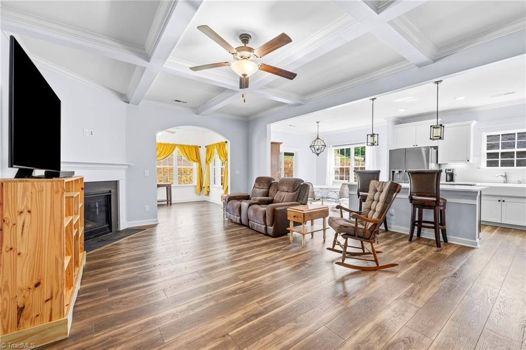 6235 Kershaw Mdws Road Pfafftown, NC 27040 - Photo 5 of 19 Living Room into Sunroom/formal dining
