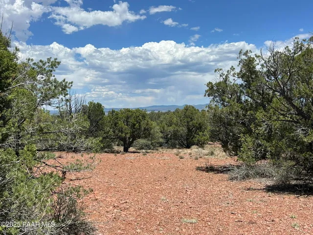 a view of a dry yard covered in snow