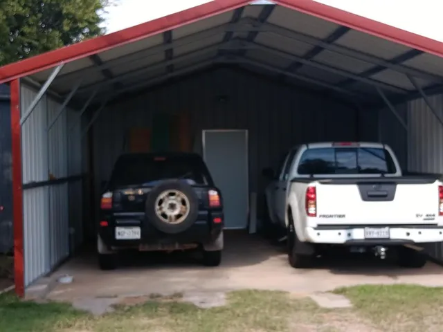 a view of car parked in garage