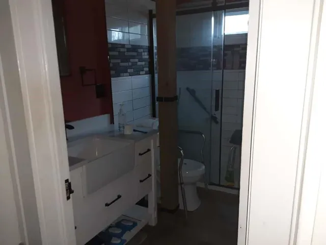 a bathroom with a sink and a toilet