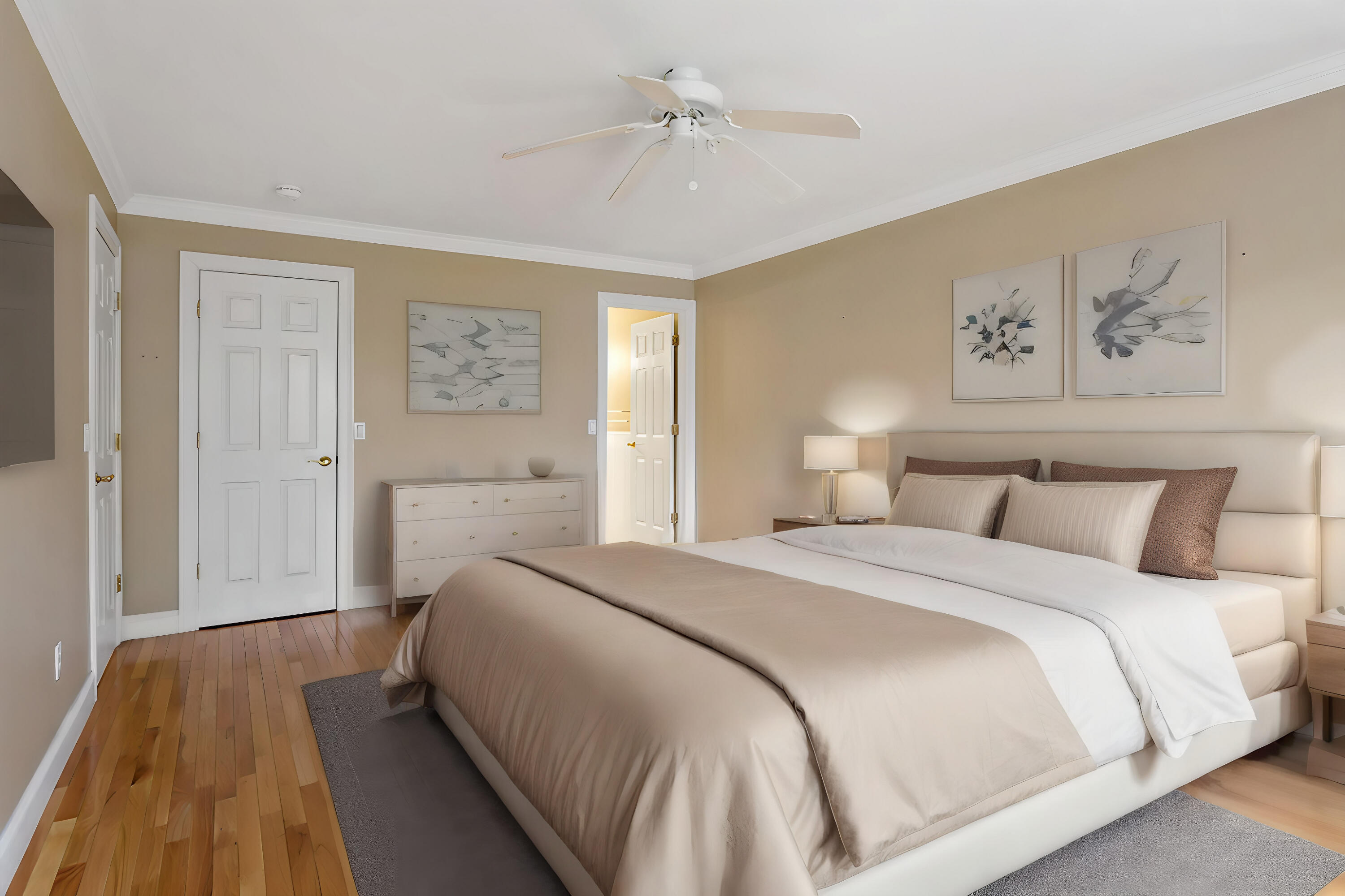 4 Gold Leaf Lane Mashpee, MA 02649 - Photo 19 of 33 a bedroom with a large bed and a chandelier