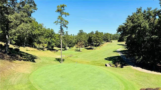 a park view with a fountain