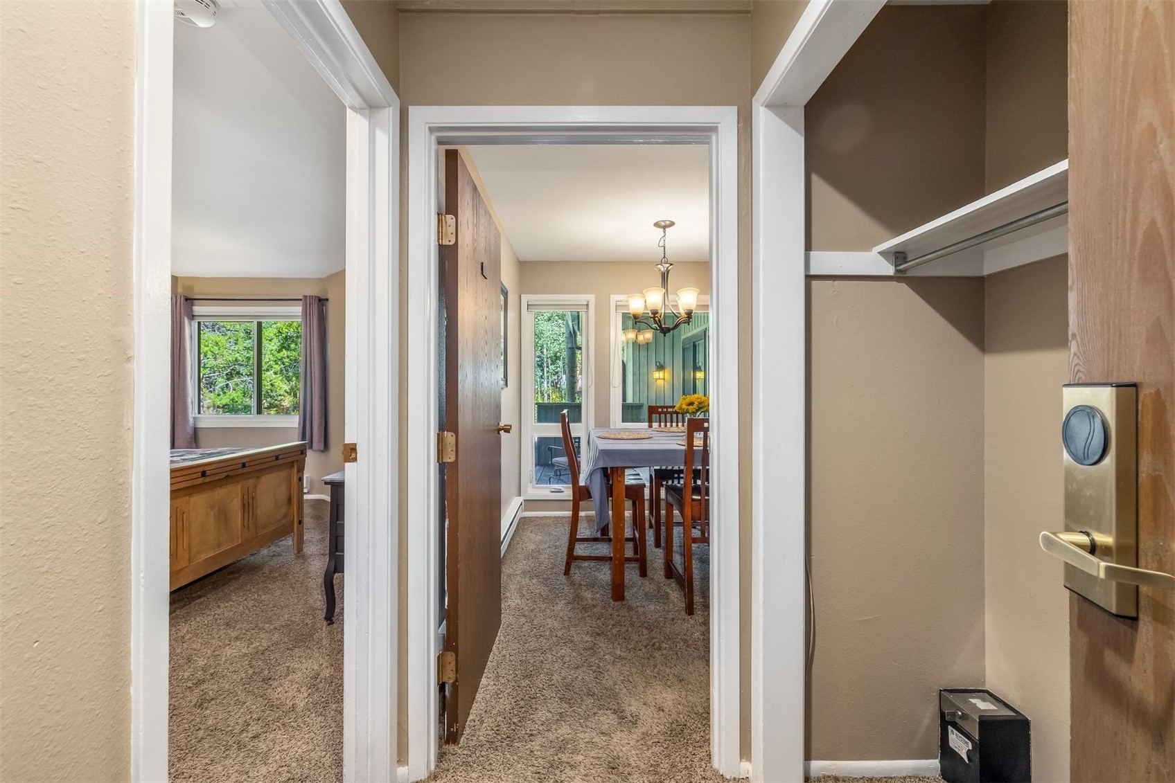 1977 Soda Ridge Road, Unit 1194 Keystone, CO 80435 - Photo 22 of 44 a view of a hallway with a dining room view