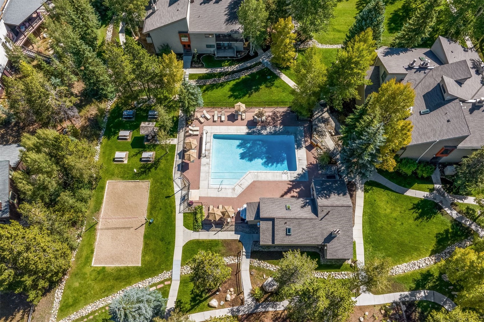 1977 Soda Ridge Road, Unit 1194 Keystone, CO 80435 - Photo 31 of 44 an aerial view of multiple houses with yard