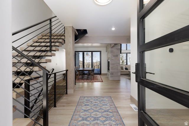 160 Ridgeview Street, Unit 7B Brian Head, UT 84719 - Photo 5 of 40 Entryway with light wood-style flooring and recessed lighting