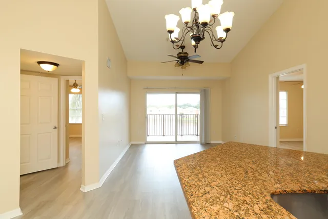 a view of a livingroom with a chandelier