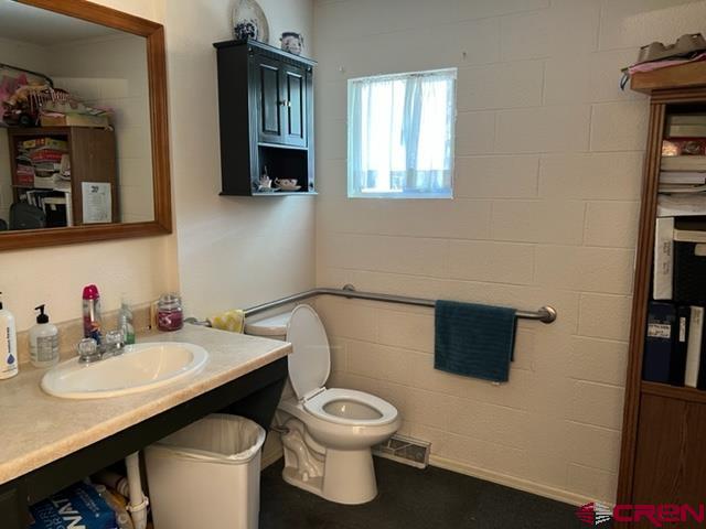 823 Main Street Delta, CO 81416 - Photo 31 of 32 a bathroom with a toilet a sink and mirror