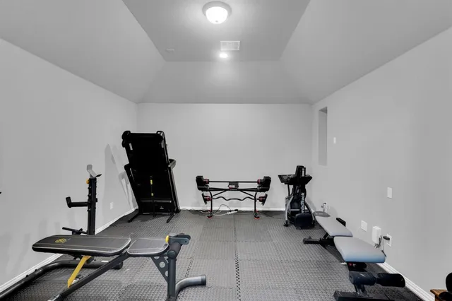 a living room with furniture