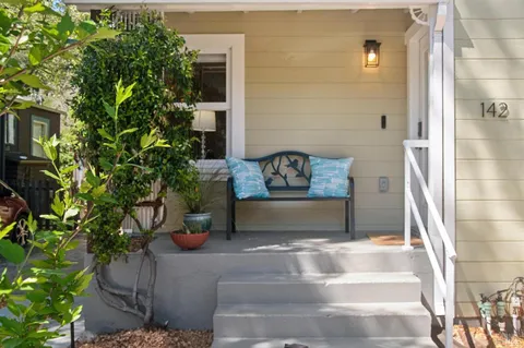a outdoor living space with furniture