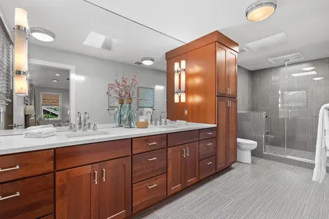 a bathroom with a shower