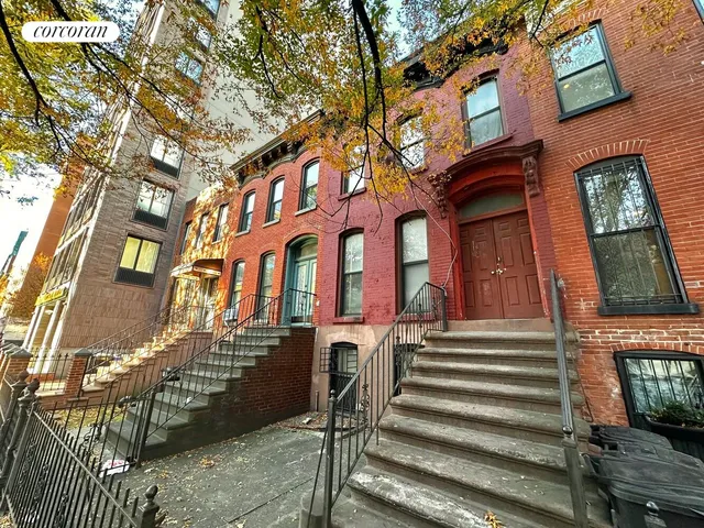 front view of a brick building